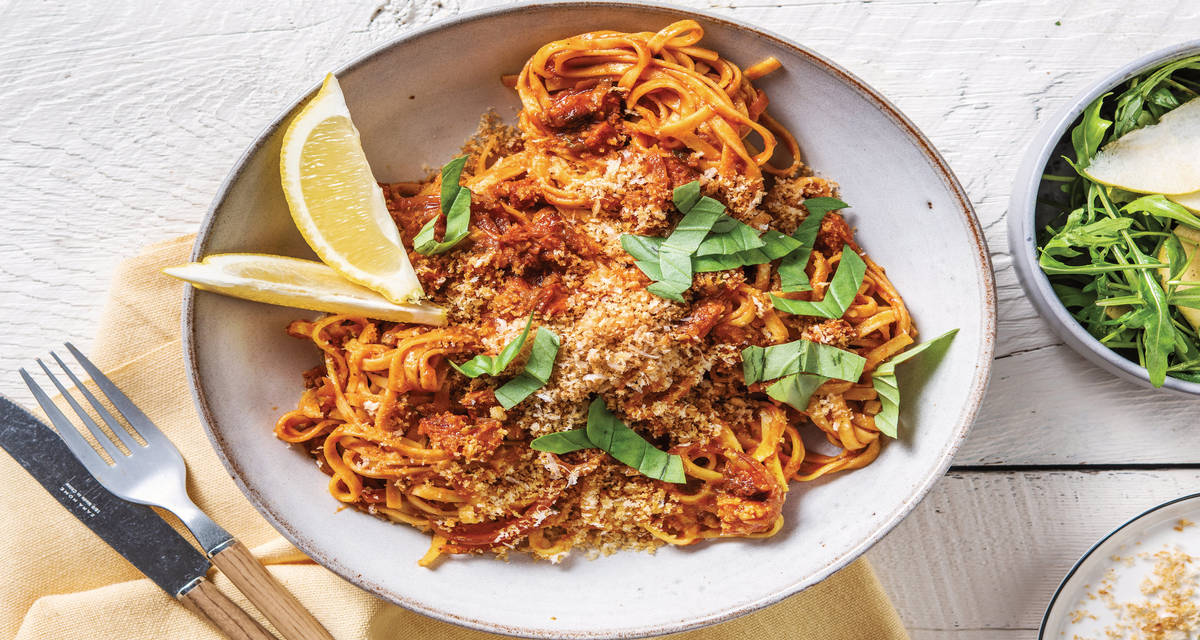 Red Pesto & Chorizo Fettuccine Recipe HelloFresh
