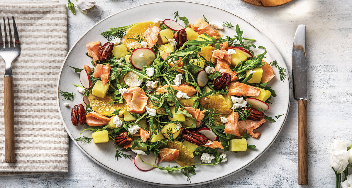 Rainbow Trout & Orange Salad with Goat Cheese Recipe HelloFresh