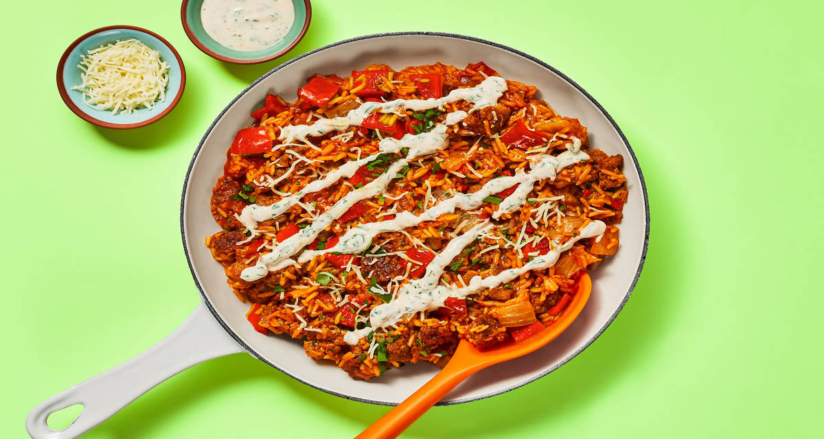 One-Pan Cajun Pork Sausage Skillet Recipe | HelloFresh