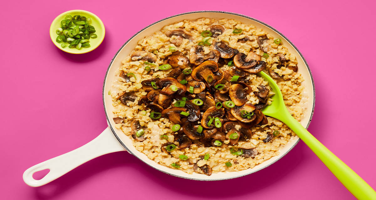 One-Pan Mushroom Cauliflower “Risotto” with Parmesan & Thyme