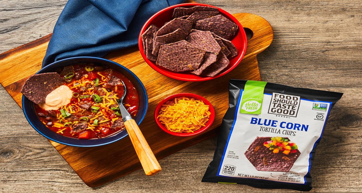 One-Pot Mexicali Black Bean Soup with Food Should Taste Good™️ Blue Corn Tortilla Chips & the Works