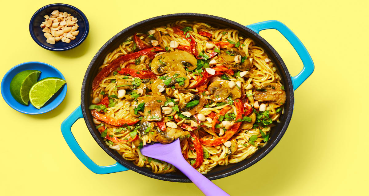 One-Pot Spicy Coconut Curry Stir-Fry with Cilantro & Peanuts-image