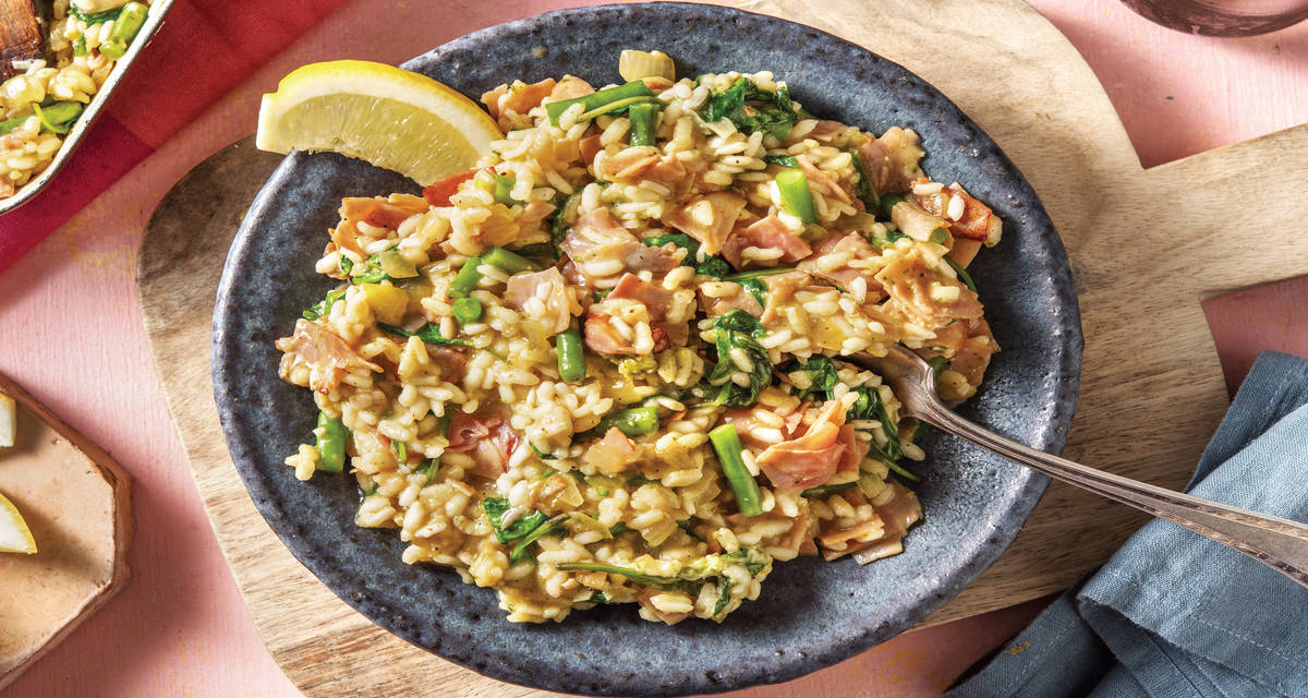 OvenBaked Bacon and Basil Pesto Risotto Recipe HelloFresh