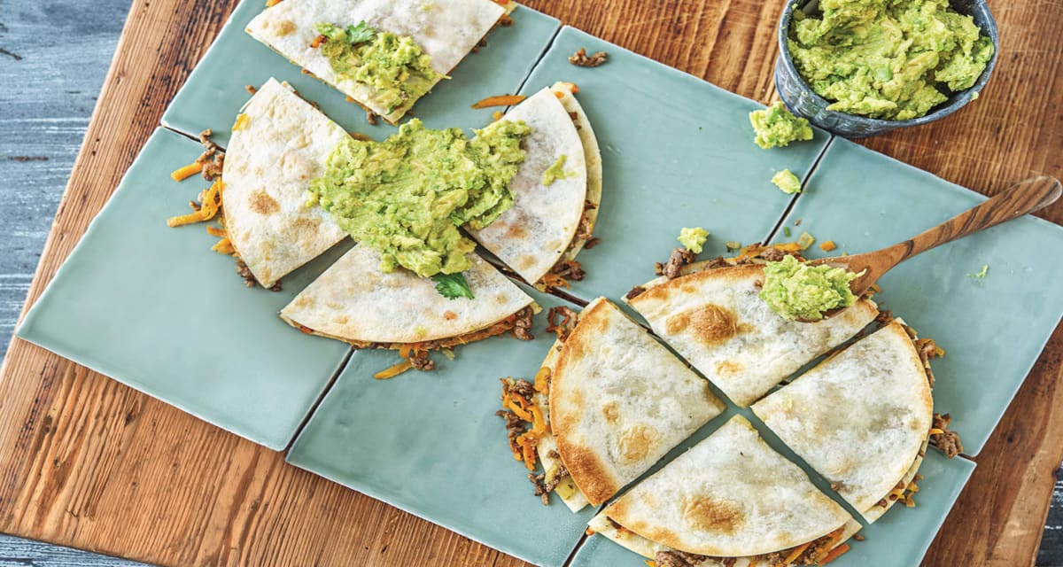 Oven-Baked Beef & Cheese Quesadillas with Avocado Smash Recipe | HelloFresh