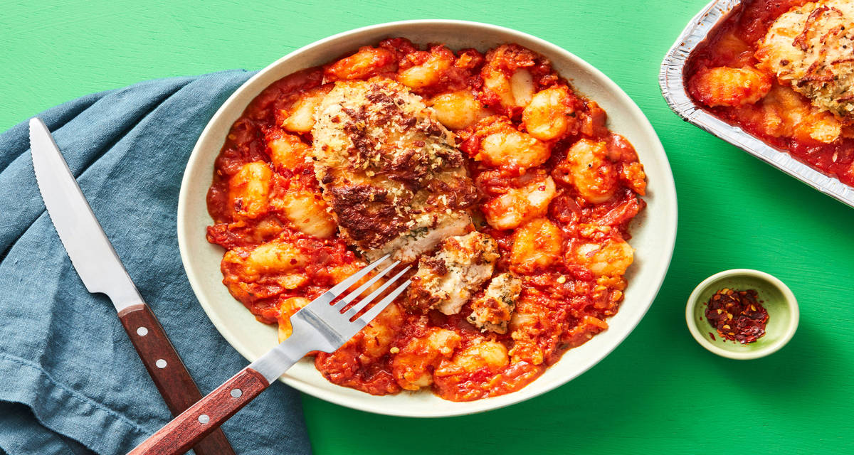 Oven-Ready Chicken & Gnocchi Bake with Marinara Sauce & Italian Herbs