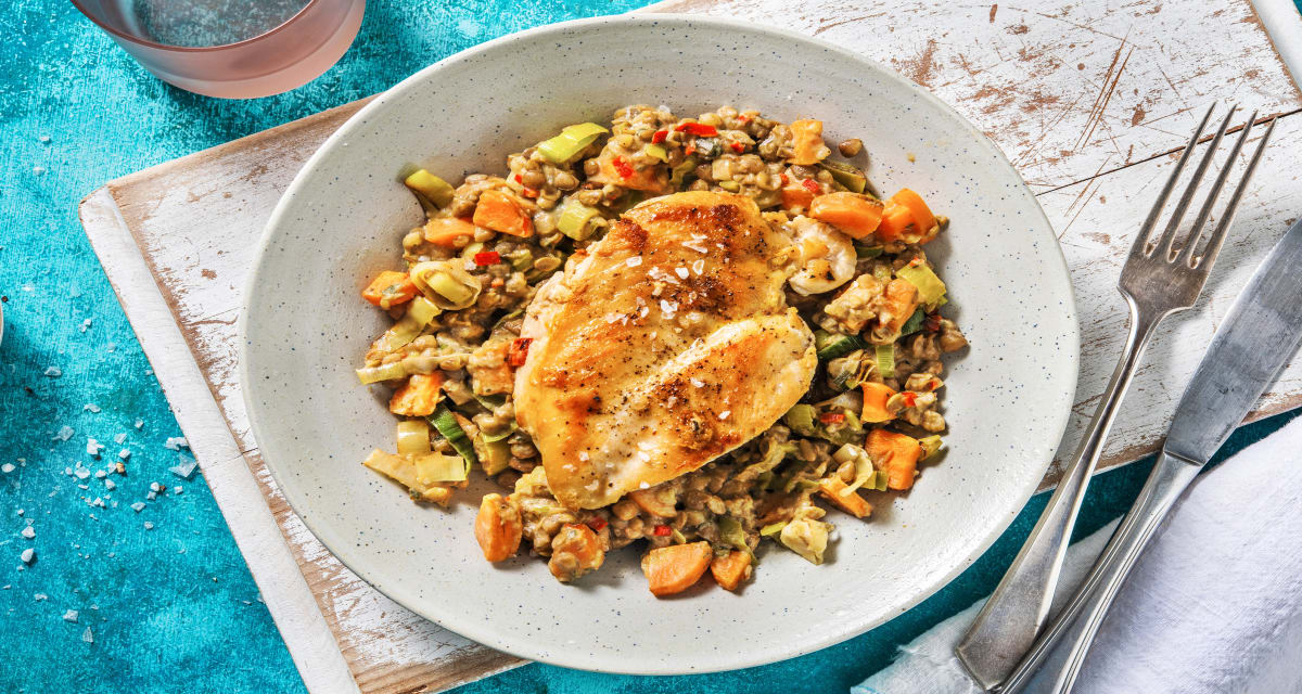 Chicken with Creamy Lentils Recipe | HelloFresh