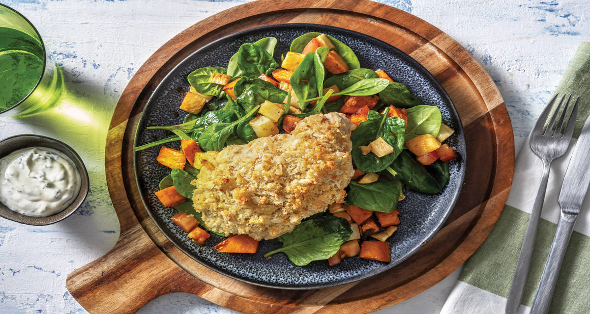 Parmesan & Mustard Crumbed Chicken Recipe HelloFresh