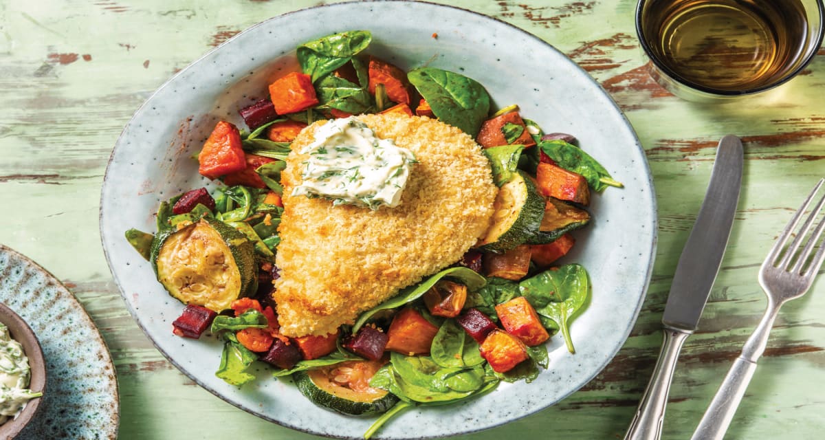 Parmesan Mustard Chicken Roast Veggie Toss Recipe | HelloFresh