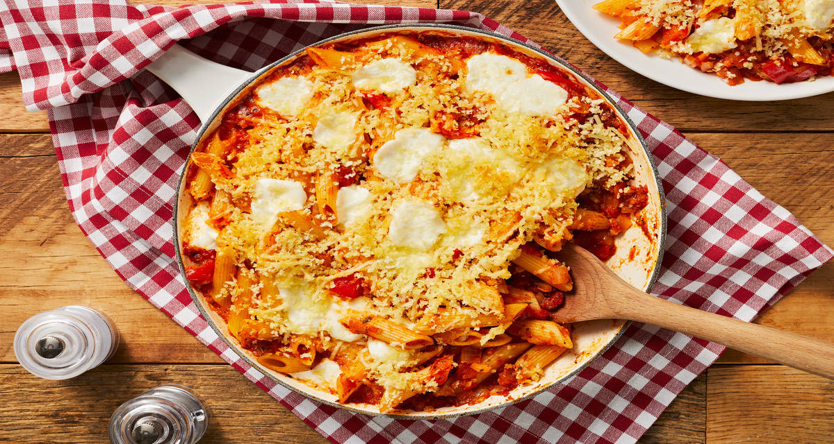 Pasta Parmesan with Bell Pepper, Tuscan Herbs & Marinara Sauce