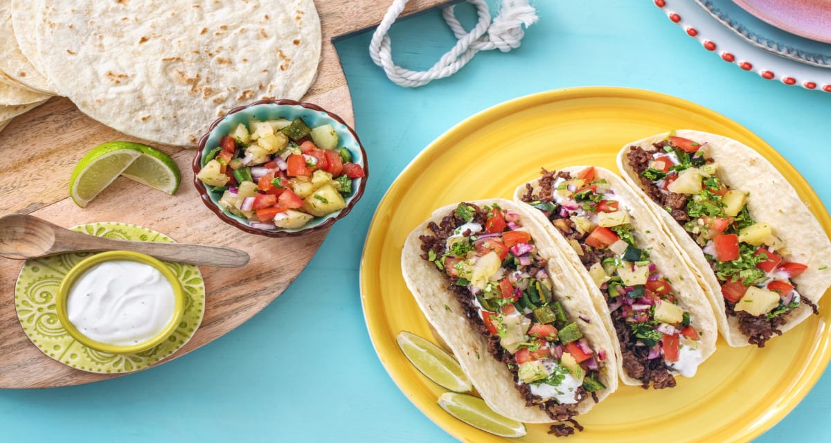 Hellofresh Recipes Pineapple Poblano Beef Tacos