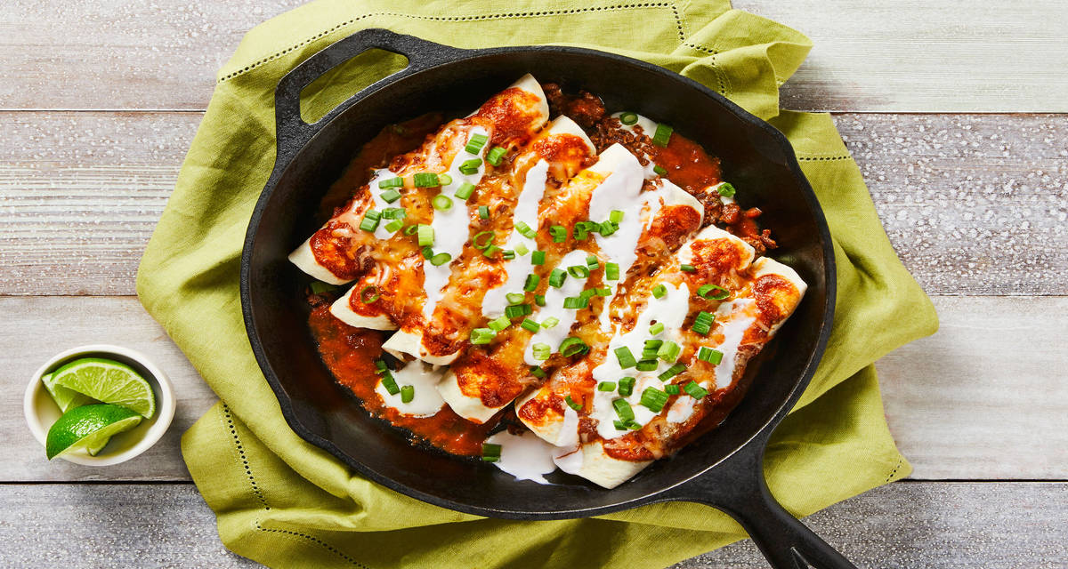 Plant-Based Protein Enchiladas Rojas Protein that tastes like meat (without the meat)