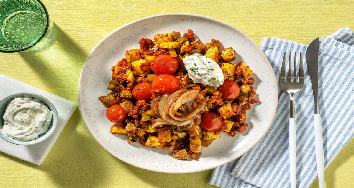 Chorizo Hash with Parsley Aioli