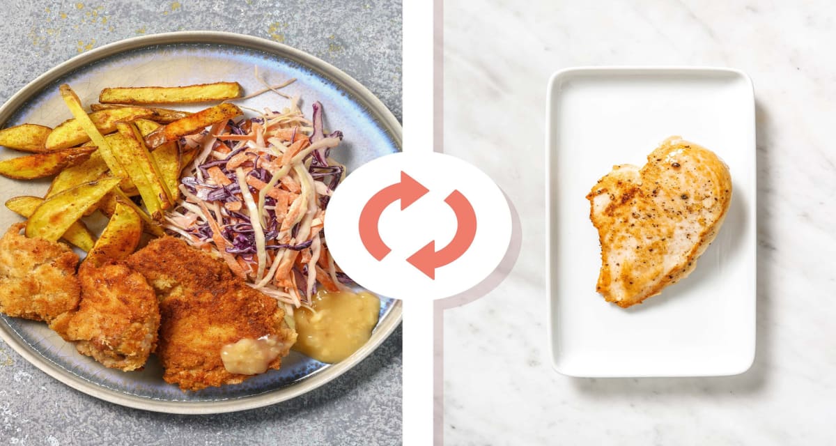Panko-Crusted Chicken Breasts with Spiced Fries and Gravy-image