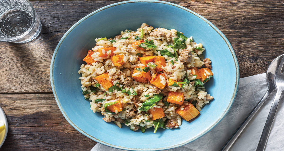 Pork & Roasted Pumpkin Risotto Recipe HelloFresh