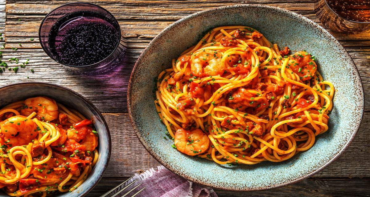 Prawn and Chorizo Spaghetti Recipe HelloFresh