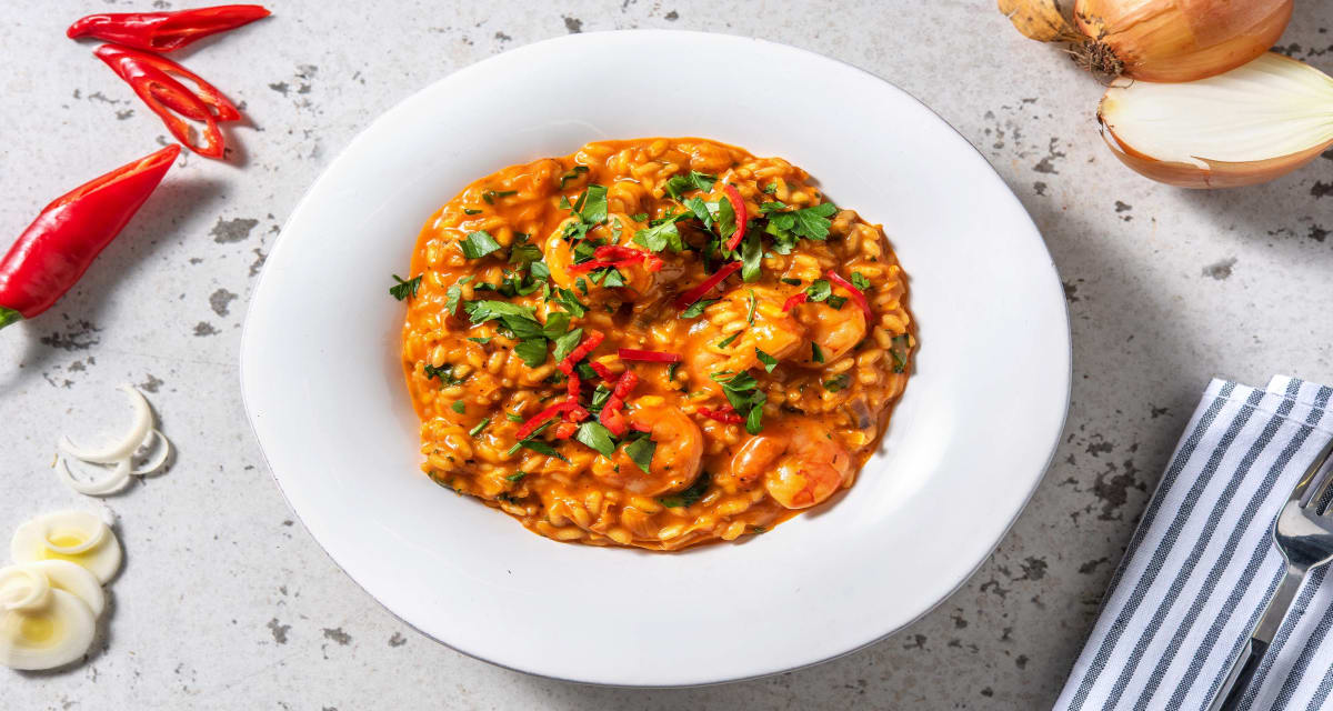 Prawn, Chilli & Tomato Risotto Recipe | HelloFresh