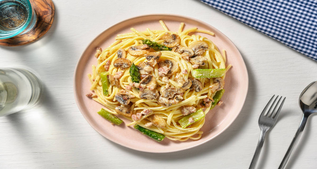 Quick Bacon and Mushroom Linguine Recipe HelloFresh