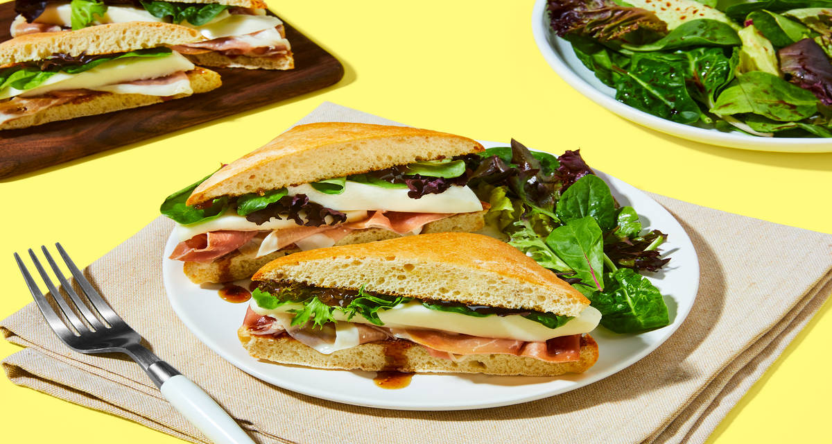 Prosciutto, Fig & Mozzarella Sandwiches with Balsamic Mixed Greens | 2 Servings