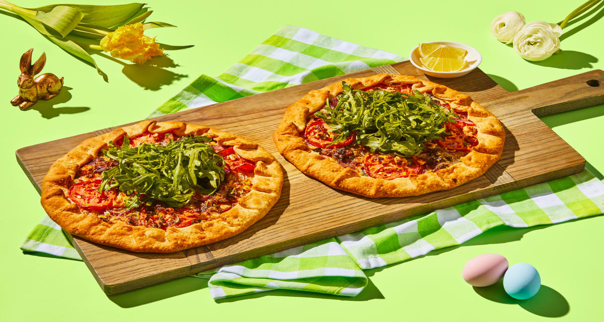 Prosciutto & Goat Cheese Galettes with Tomato, Honey & Arugula Salad | 4-6 servings-image