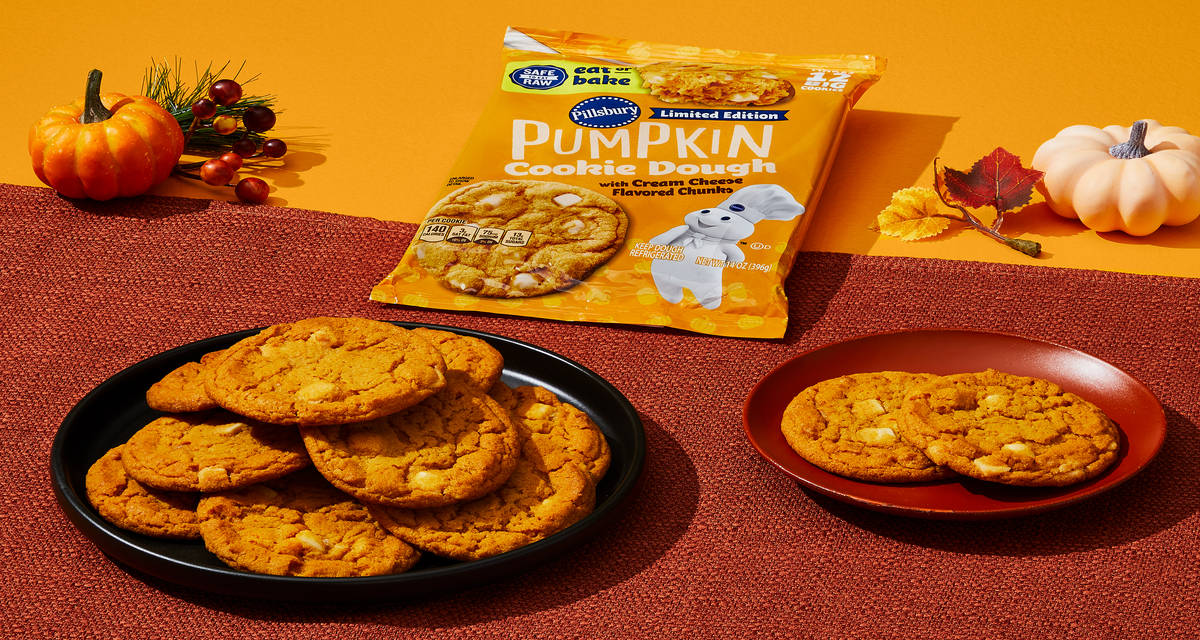 Pumpkin & Cream Cheese Chip Cookie Dough Autumn vibes in cookie form. | 12 Cookies