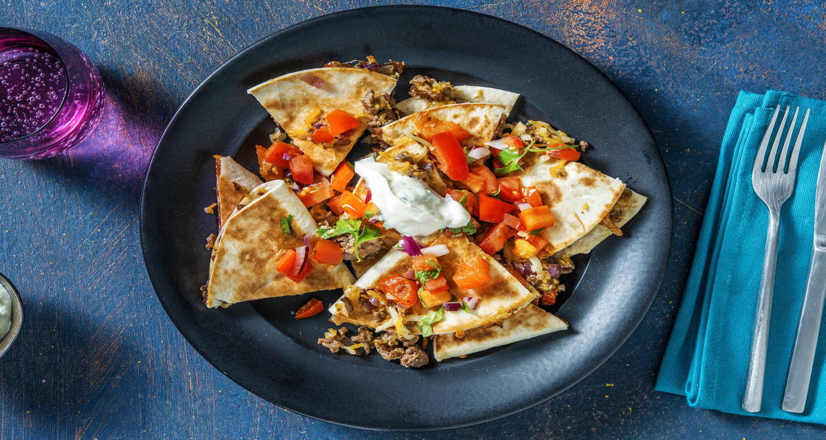 Armstrong Tex Mex Cheesy Beef Quesadillas Recipe HelloFresh