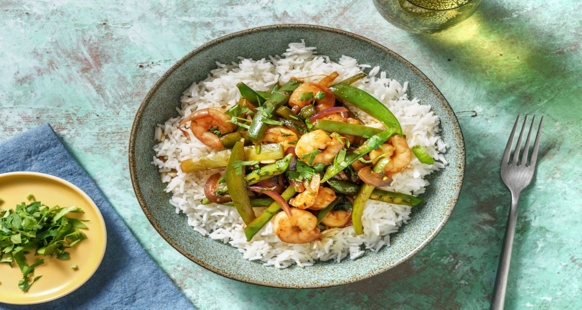 Quick 'n' Sticky Prawns & Basmati Rice Recipe | HelloFresh