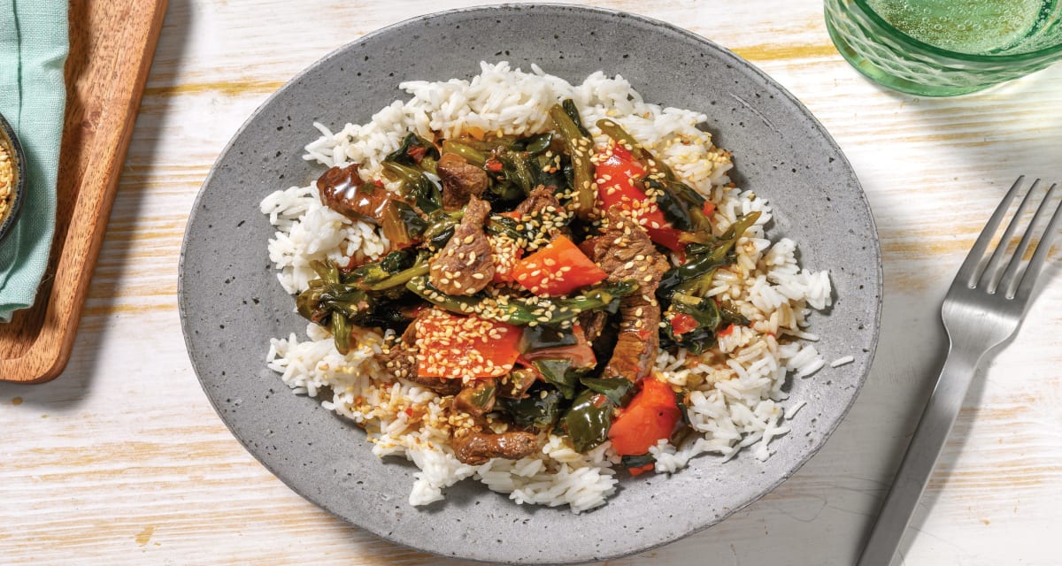 Quick Teriyaki Beef & Veggies with Rapid Rice & Sesame Seeds-image