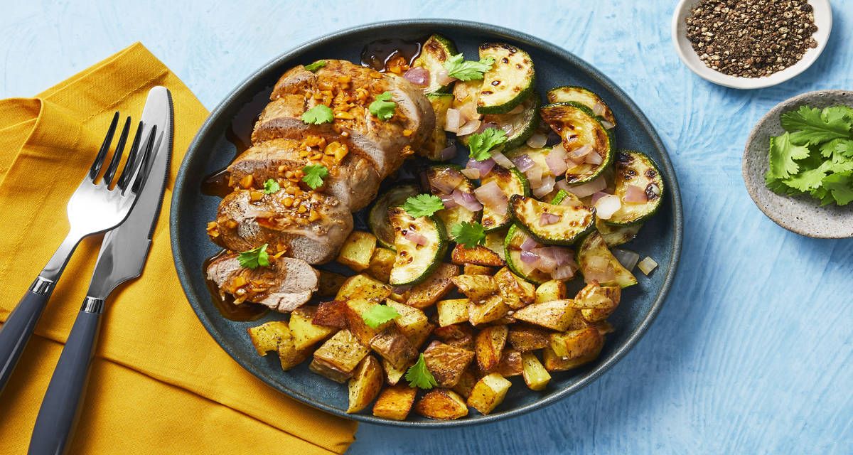 Pork Tenderloin with Zucchini Hash Recipe HelloFresh