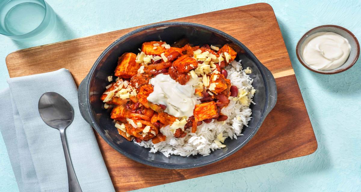 Roasted Sweet Potato, Beef Mince and Kidney Bean Chilli Recipe HelloFresh