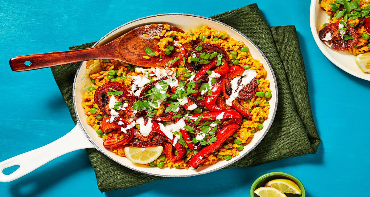 Roasted Vegetable Paella with Garlic Aioli