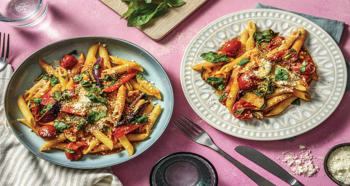 Roasted Vegetable & Red Pesto Penne Recipe HelloFresh