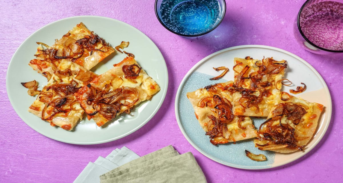 Rosemary Focaccia Serves 2 | with Caramelized Onions and White Cheddar-image