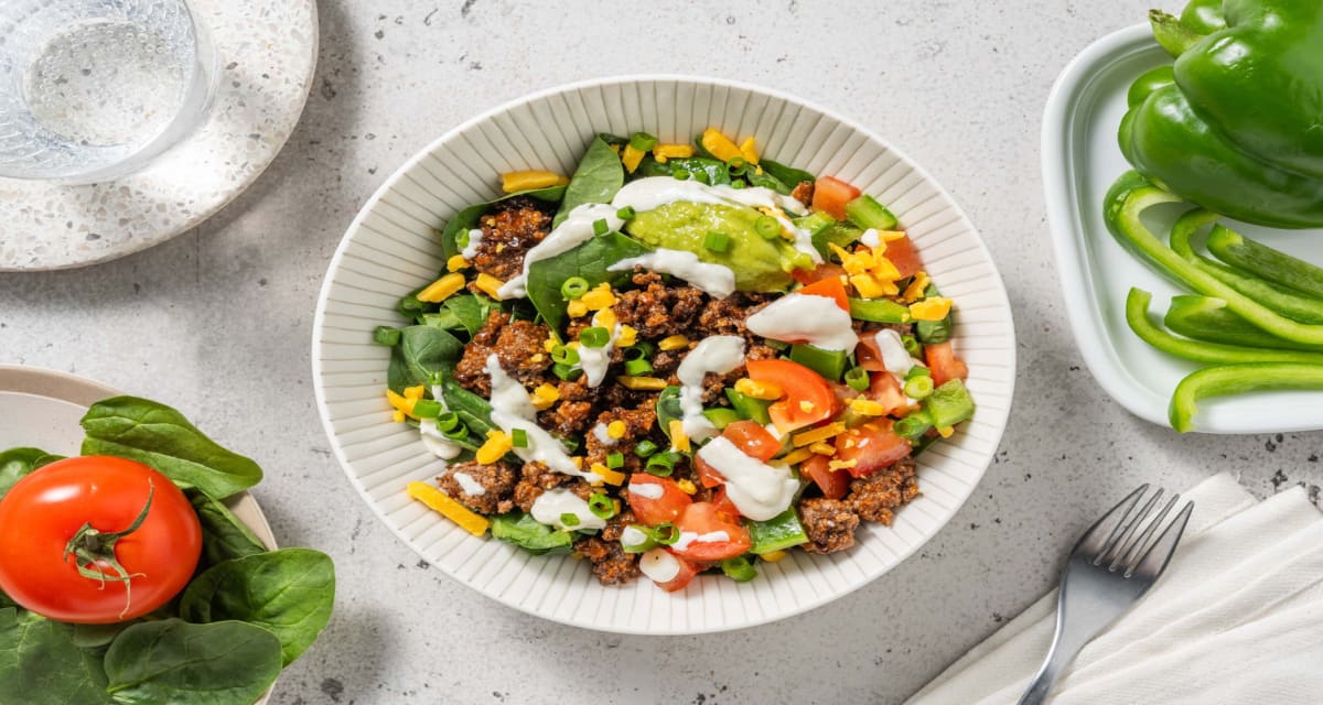 Carb Smart Beef Taco Salad Bowls Recipe