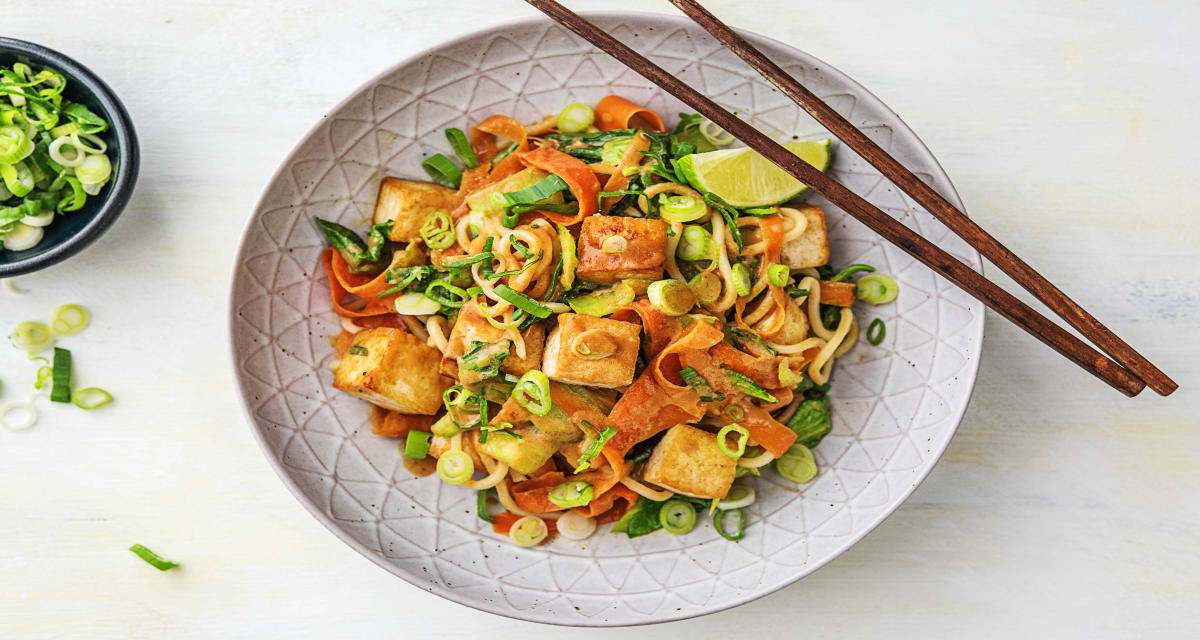 Satay Tofu Noodle with Stir-Fry Greens-image