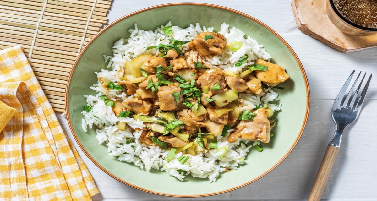 Saucy Taiwanese Chicken Thighs with Bok Choy and Scallion Rice-image