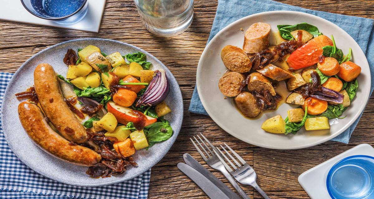 Sausage Traybake with Apple and Drizzle Recipe HelloFresh