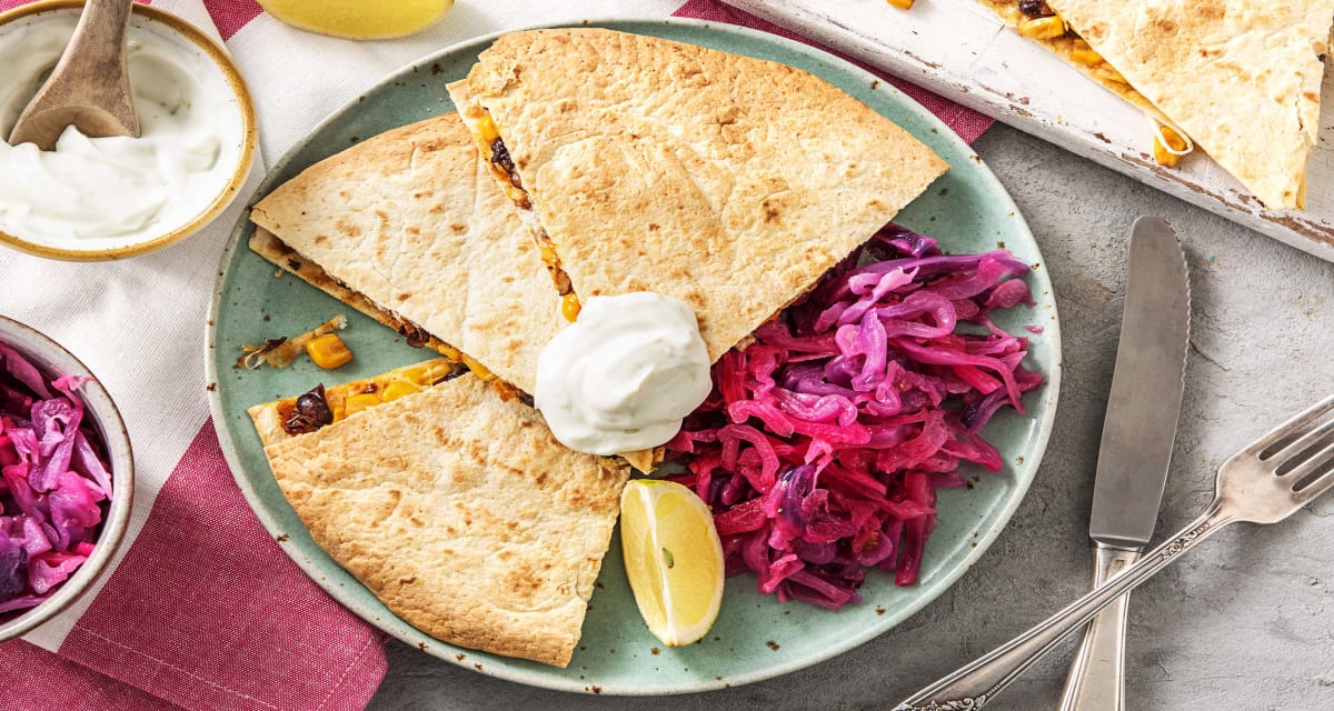 Käse Tortillas Mit Schwarzen Bohnen Und Mais Quesadillas — Rezepte Suchen