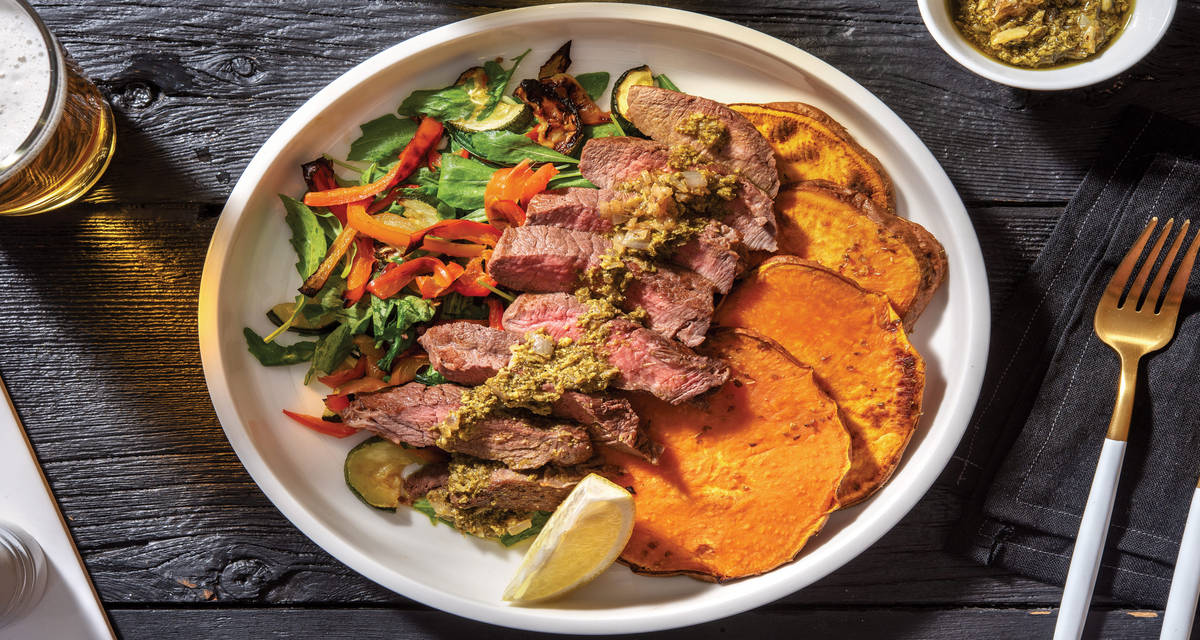 Seared Sirloin & Pesto Butter Sauce Recipe HelloFresh