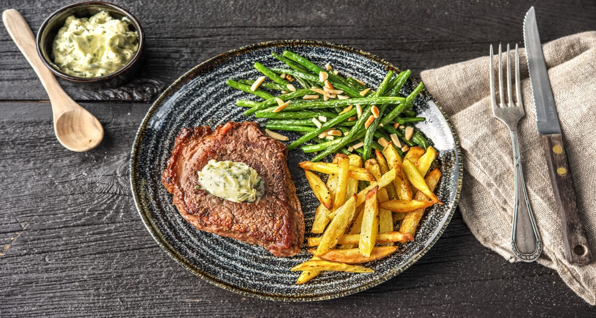 Seared Steak and Homemade Baked Fries Recipe HelloFresh