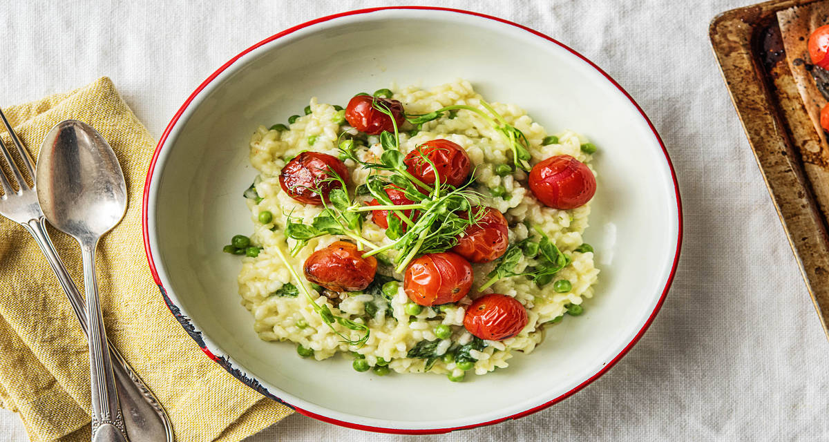 Pea Risotto with Cherry Tomatoes Recipe HelloFresh