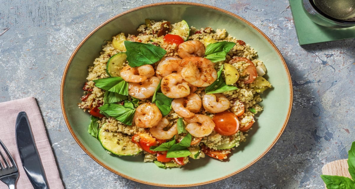 Mediterrane couscous met garnalen Recept HelloFresh