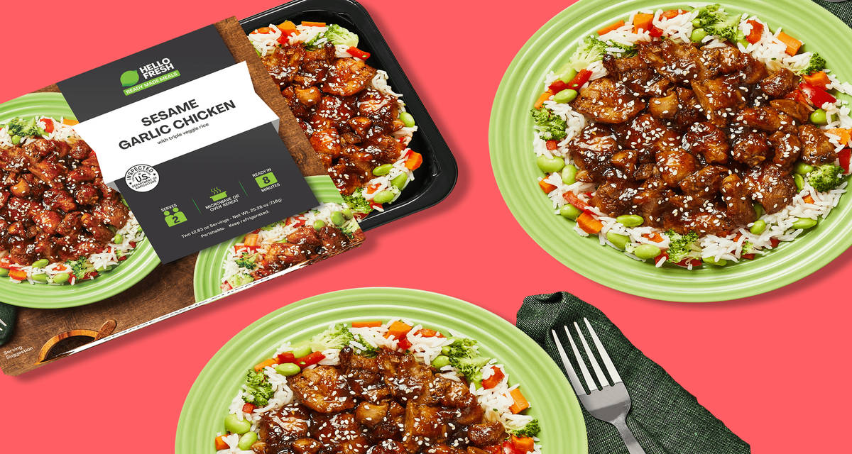 Sesame Garlic Chicken Serves 2 | with triple veggie rice