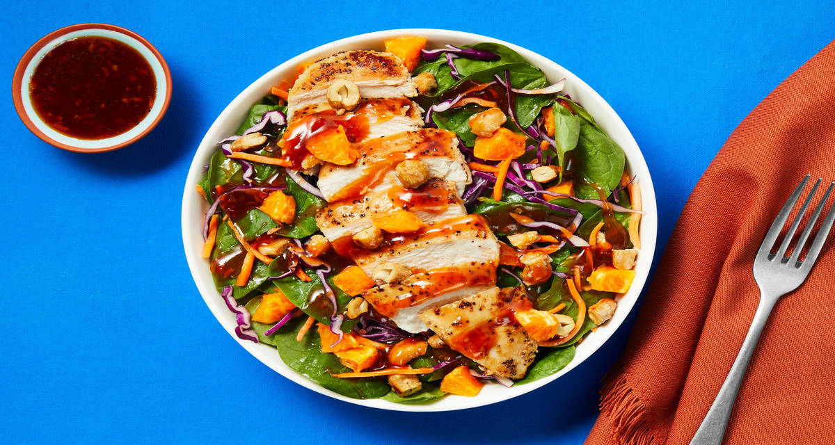 Sesame Mandarin-Chicken Salad with Candied Cashews