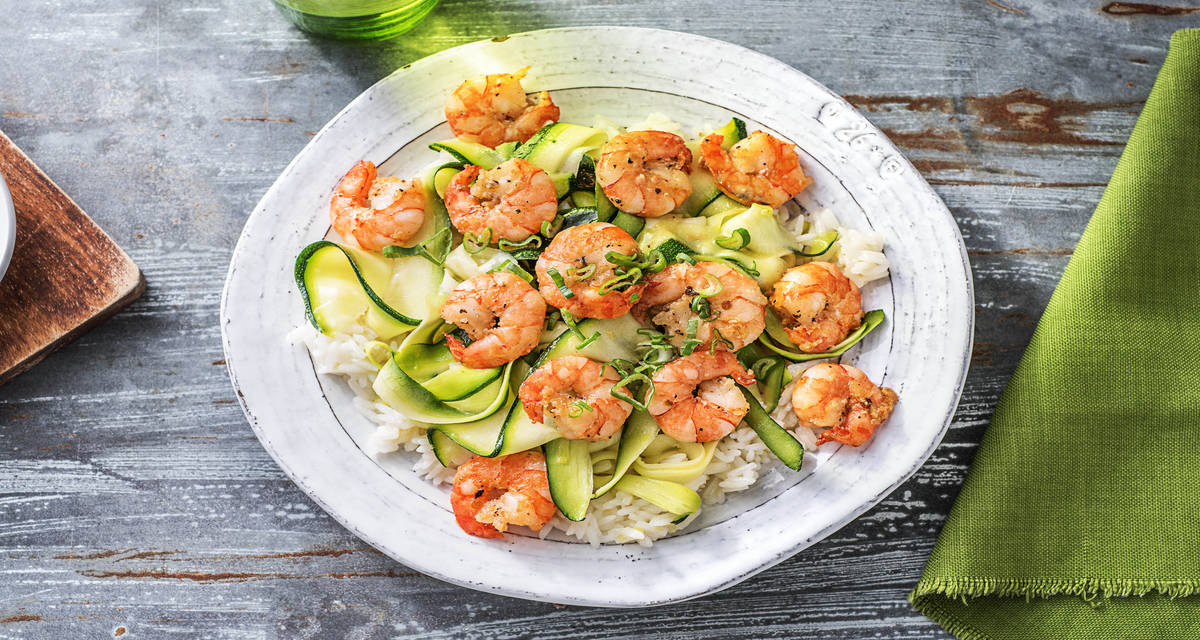 Shrimp and Zucchini over Rice Recipe HelloFresh