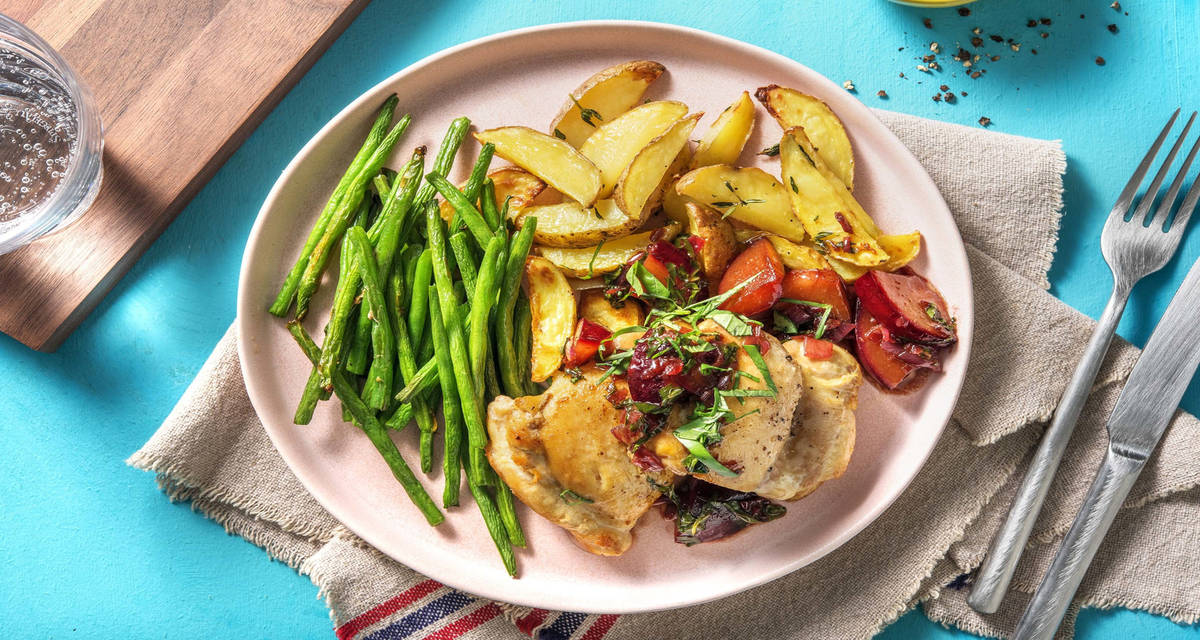 Skillet Chicken with Balsamic Plums Recipe HelloFresh