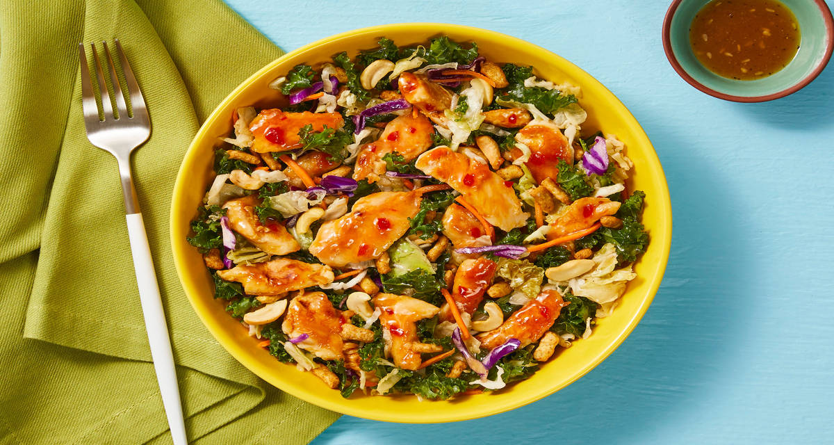 Sweet & Spicy Mandarin Chicken with Crunchy Sesame Salad