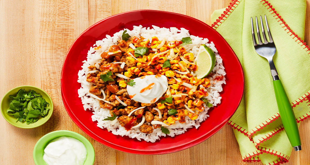 Taqueria Pork Bowls with Corn Esquites & Cilantro