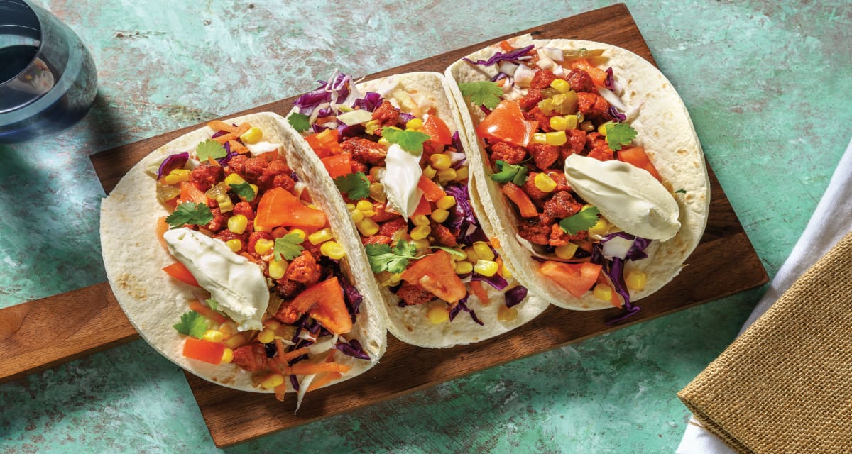 Tex-Mex Chorizo Tacos with Slaw & Jalapeño-Corn Salsa