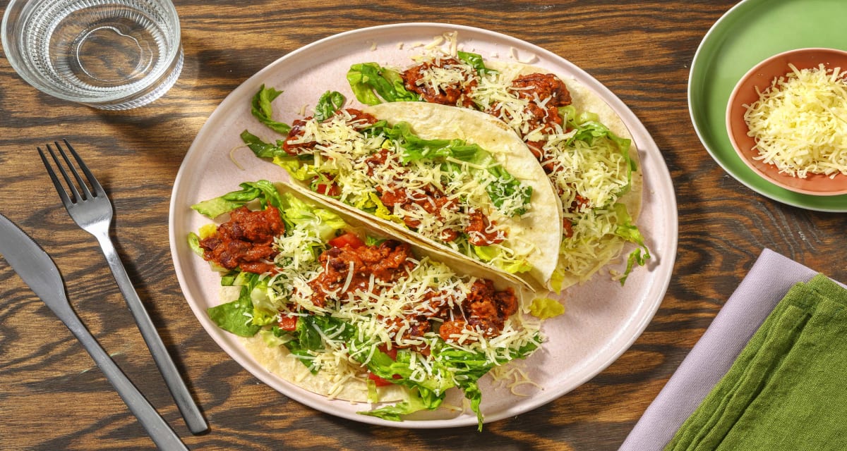 Tex-Mex Style Tacos with Cheese and Zesty Salad-image
