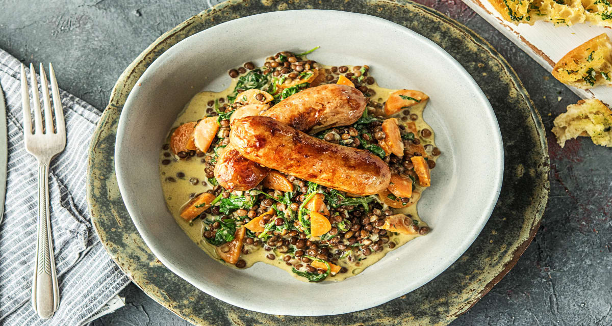 Sausage with Mustard Lentils Recipe | HelloFresh